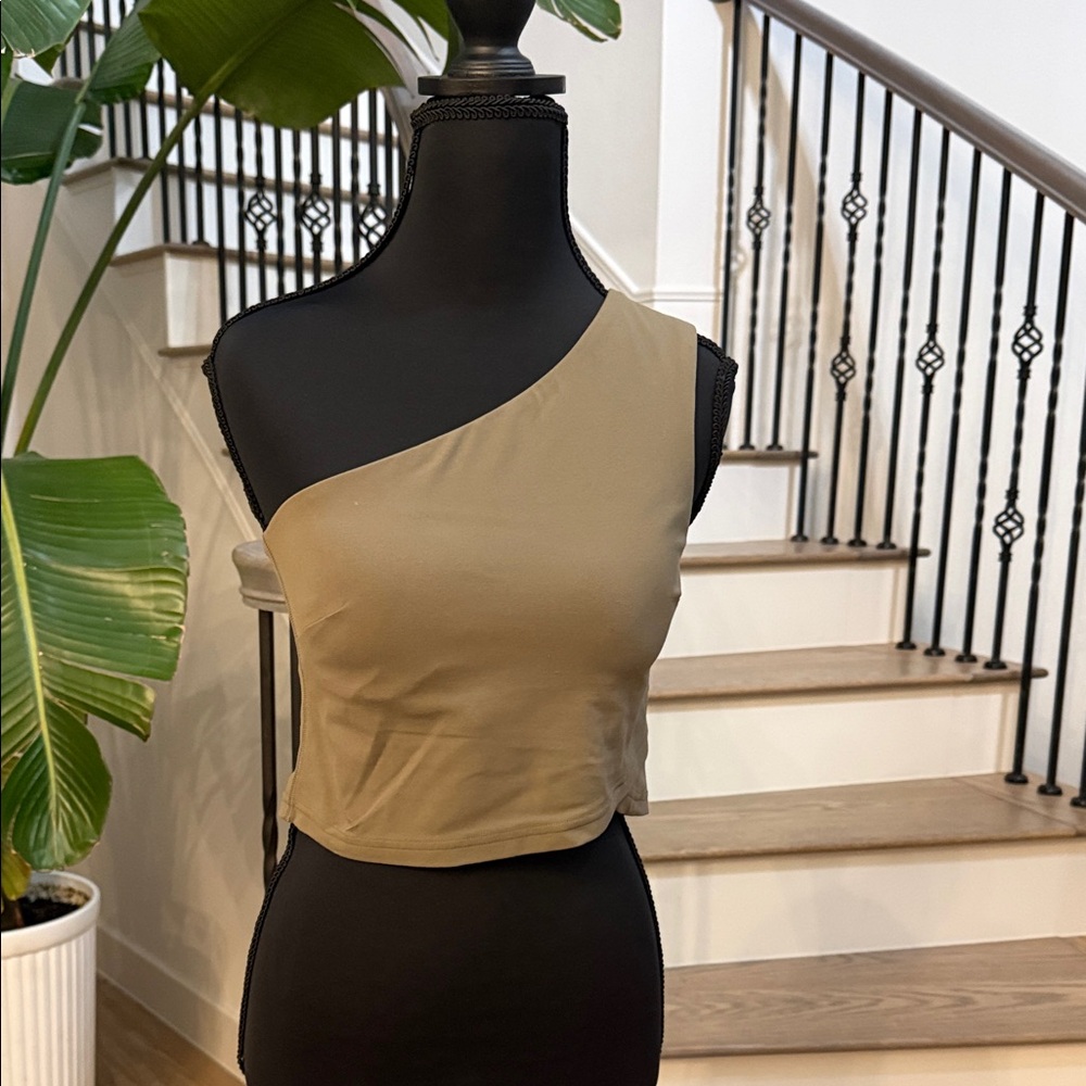 Lululemon One-Shoulder Tan Dress (Size 8)